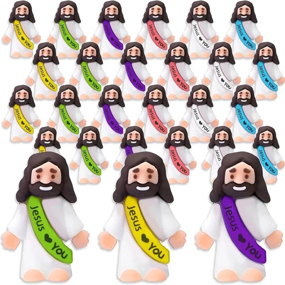 50 Pcs Mini Jesus Figures Jesus Loves You Original Design Jesus Toys